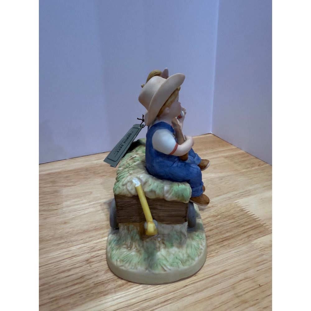 HOMCO Denim Days 1529 "Hay Ride" Figurine – Country Kids Music Scene - Picture 3 of 7
